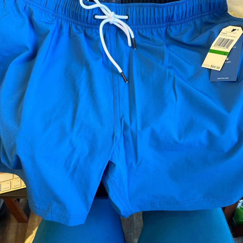 NAUTICA XXL Solid Swim Trunks Shorts‎ Color SpinnerBlue - Picture 6 of 6